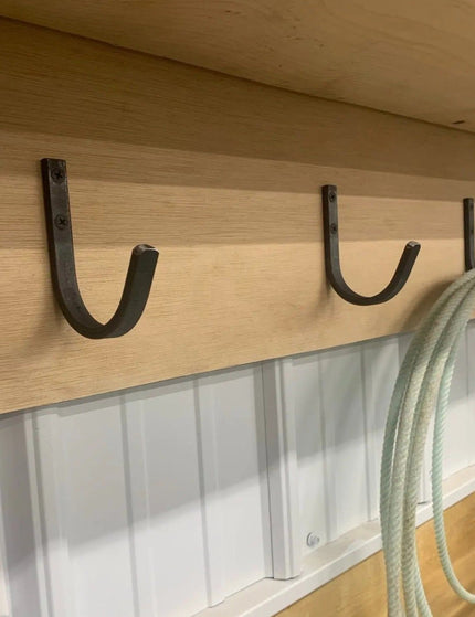 The Kenny Metal Wall Hooks Hook .5"  Wide Hook Finish Black Powder Coat | Industrial Farm Co