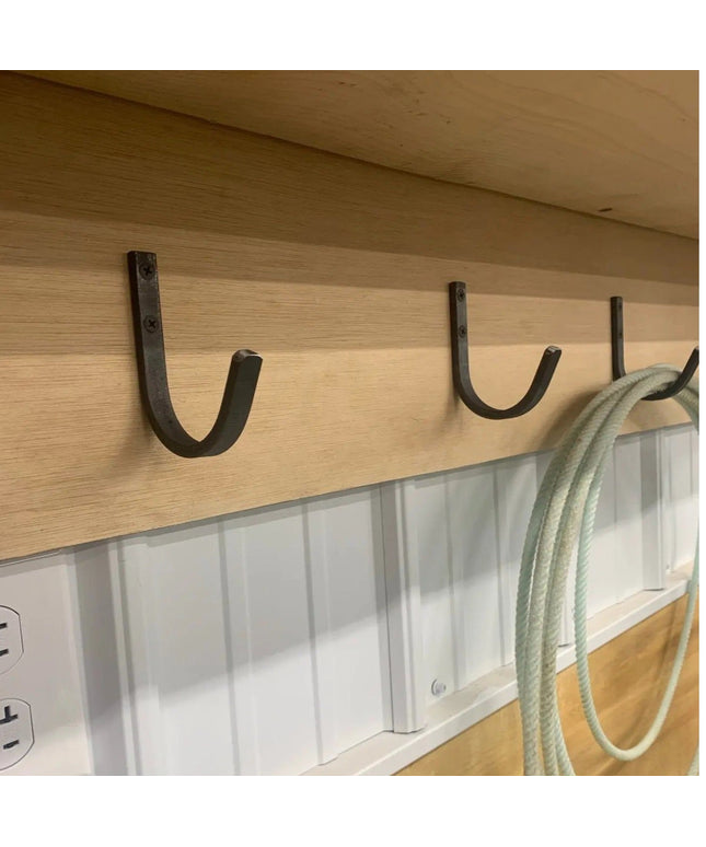 The Kenny Metal Wall Hooks Hook .5"  Wide Hook Finish Black Powder Coat | Industrial Farm Co