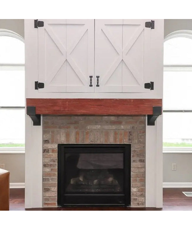 Kudlick Farmhouse Mantel Bracket Brackets/Corbels 6.5" Depth x 6" Wall Mount Length.5 Finish Raw - Uncoated Metal | Industrial Farm Co