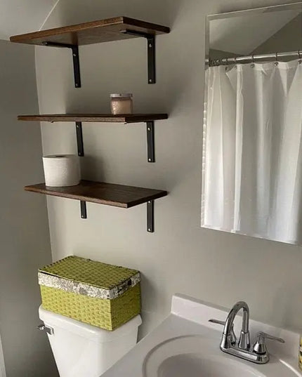 The Lafayette L Shelf Brackets Shelf Support 4" Depth x 4" Wall Mount Length Finish Black Powder Coat | Industrial Farm Co