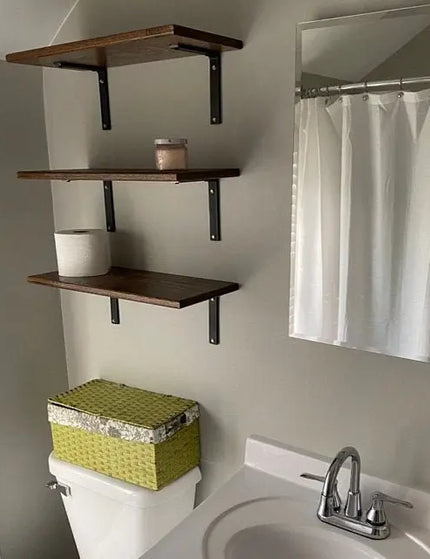 The Lafayette L Shelf Brackets Shelf Support 4" Depth x 4" Wall Mount Length Finish Black Powder Coat | Industrial Farm Co