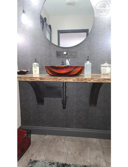 The Lexica 4 Inch Wide Supports Shelf Support 5" Depth x 5" Wall Mount Length Finish Copper Powder Coat | Industrial Farm Co
