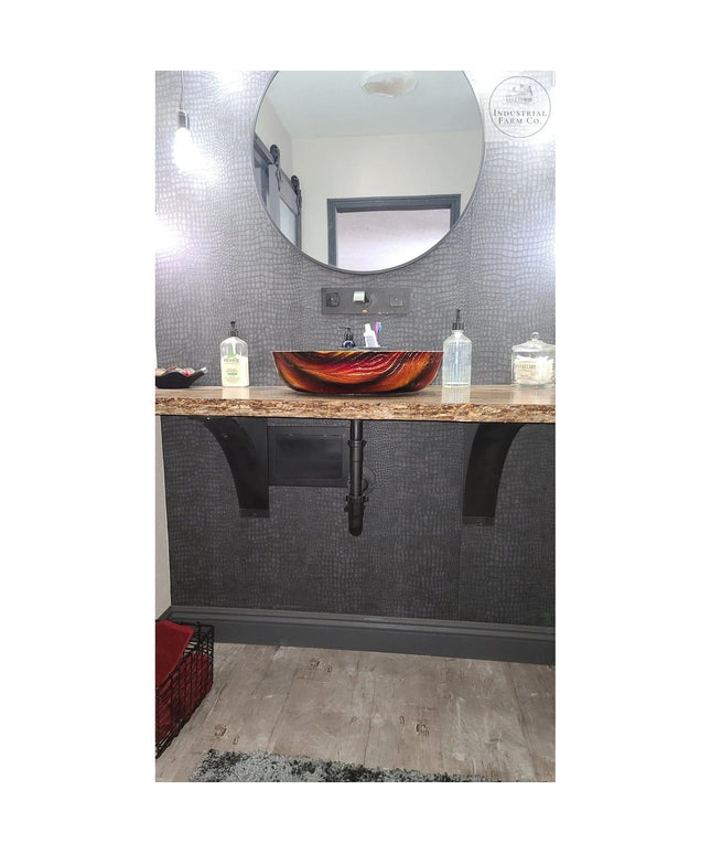 The Lexica 4 Inch Wide Supports Shelf Support 5" Depth x 5" Wall Mount Length Finish Copper Powder Coat | Industrial Farm Co