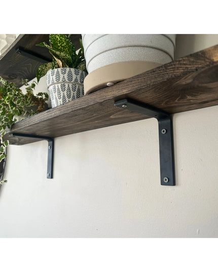 The Liverpool L Style Support Shelf Support 4" Depth x 4" Wall Mount Length Finish Raw - Uncoated Metal | Industrial Farm Co