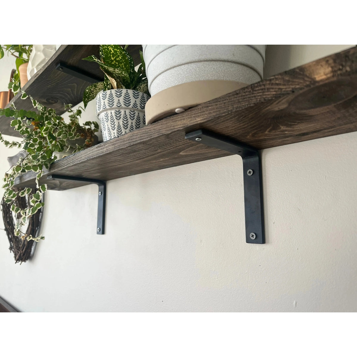 The Liverpool L Style Support Shelf Support 4&quot; Depth x 4&quot; Wall Mount Length Finish Raw - Uncoated Metal | Industrial Farm Co