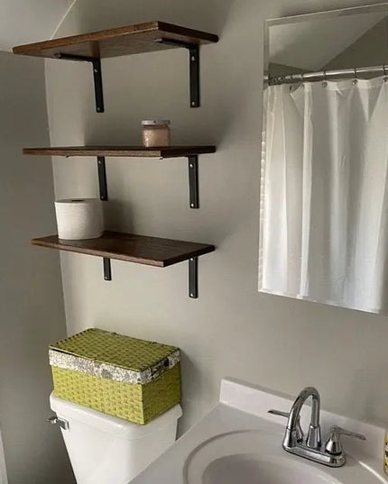 The Liverpool L Style Support Shelf Support 4" Depth x 4" Wall Mount Length Finish Black Powder Coat | Industrial Farm Co