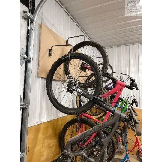 The Logan Wall Mounted Bike Rack Hook Regular Rim Finish Gold Powder Coat | Industrial Farm Co
