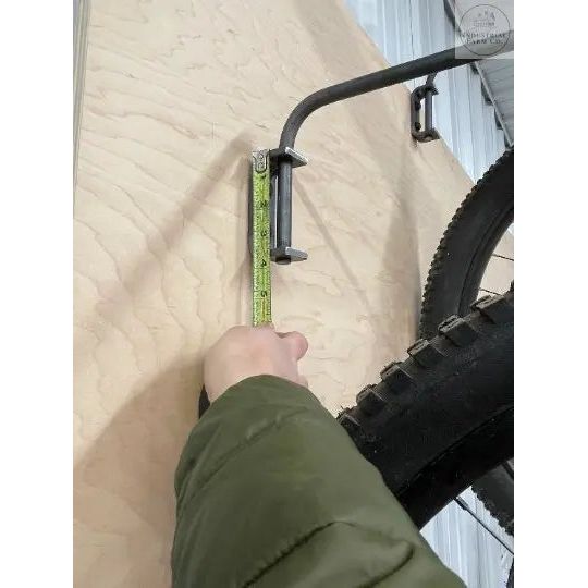 The Logan Wall Mounted Bike Rack Hook Fat Bike Rim Finish Gold Powder Coat | Industrial Farm Co