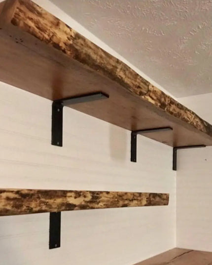 The Lucas L Bracket Shelf Support 4" Depth x 4" Wall Mount Length Finish Raw - Uncoated Metal | Industrial Farm Co