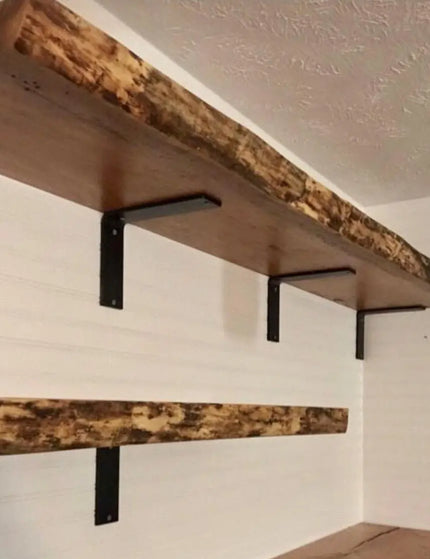 The Lucas L Bracket Shelf Support 4" Depth x 4" Wall Mount Length Finish Raw - Uncoated Metal | Industrial Farm Co