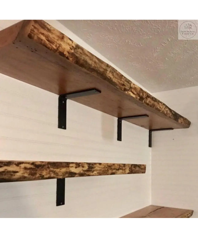 The Lucas L Bracket Shelf Support 4" Depth x 4" Wall Mount Length Finish Raw - Uncoated Metal | Industrial Farm Co
