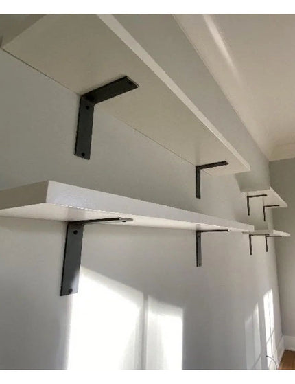 The Lucas L Bracket Shelf Support 5" Depth x 5" Wall Mount Length Finish Black Powder Coat | Industrial Farm Co