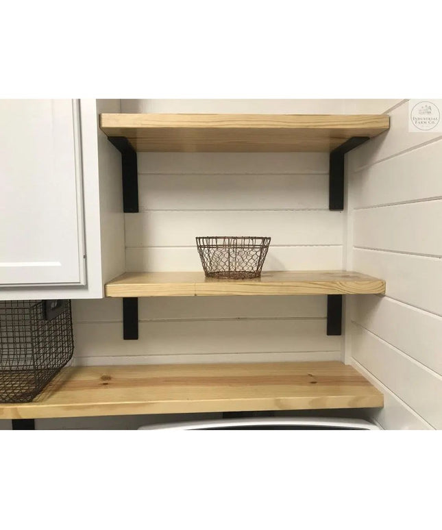 The Lucas L Bracket Shelf Support 4" Depth x 4" Wall Mount Length Finish Clear Coat | Industrial Farm Co