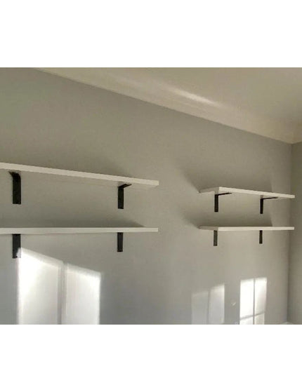The Lucas L Bracket Shelf Support 5" Depth x 5" Wall Mount Length Finish Gold Powder Coat | Industrial Farm Co
