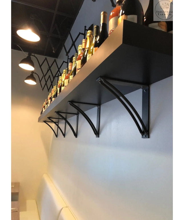 The Niagara Bracket Support Shelf Support 5" Depth x 5" Wall Mount Length Finish Gold Powder Coat | Industrial Farm Co