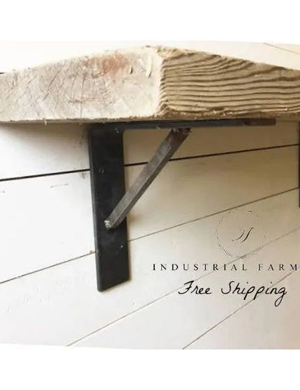 The Oneida Shelf Bracket Shelf Support 5" Depth x 5" Wall Mount Length Finish Black Powder Coat | Industrial Farm Co