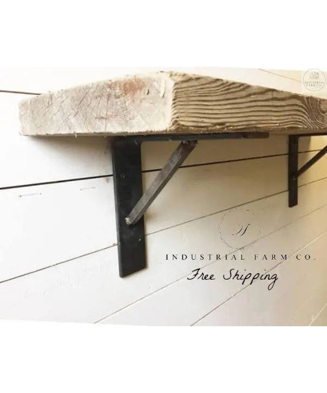 The Oneida Shelf Bracket Shelf Support 5" Depth x 5" Wall Mount Length Finish Black Powder Coat | Industrial Farm Co