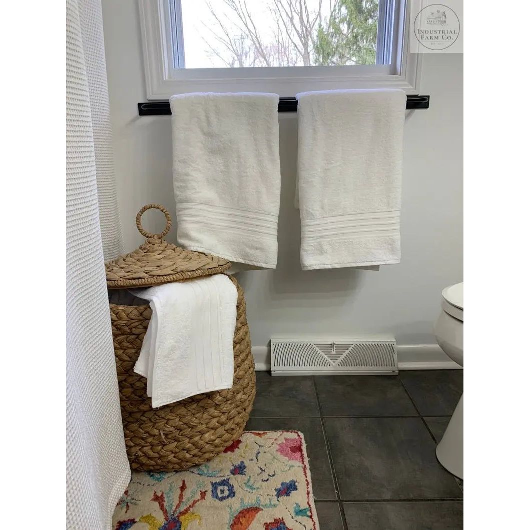 The Oswego Modern Bathroom Towel Bar Towel Bar 12" Wall Mount Length Finish Silver Powder Coat | Industrial Farm Co