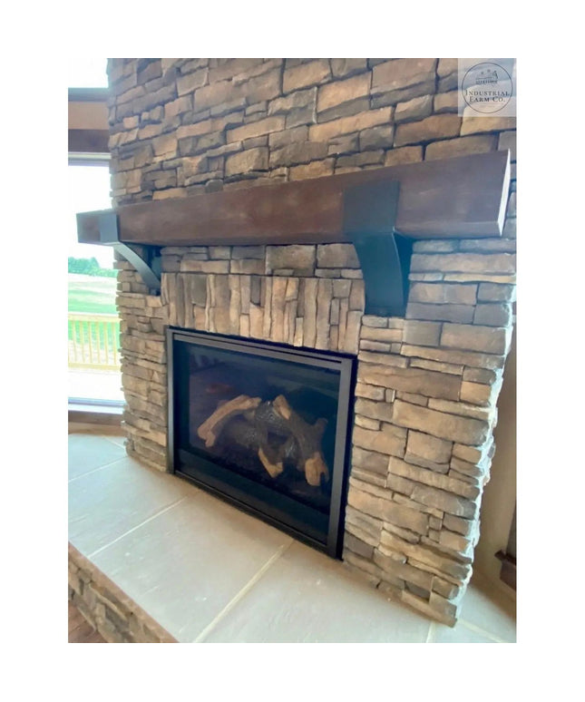 The Otisco Farmhouse Style Bracket Brackets/Corbels 5" Depth x 6" Wall Mount Length Finish Raw - Uncoated Metal | Industrial Farm Co