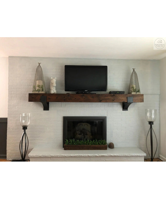 The Otisco Farmhouse Style Bracket Brackets/Corbels 5" Depth x 6" Wall Mount Length Finish Black Powder Coat | Industrial Farm Co