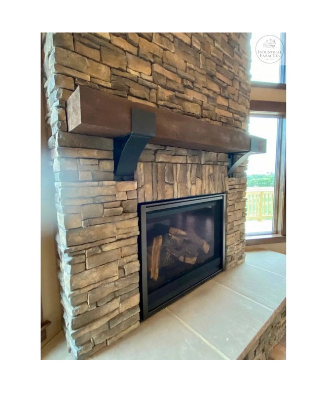 The Otisco Farmhouse Style Bracket Brackets/Corbels 5" Depth x 6" Wall Mount Length Finish Silver Powder Coat | Industrial Farm Co