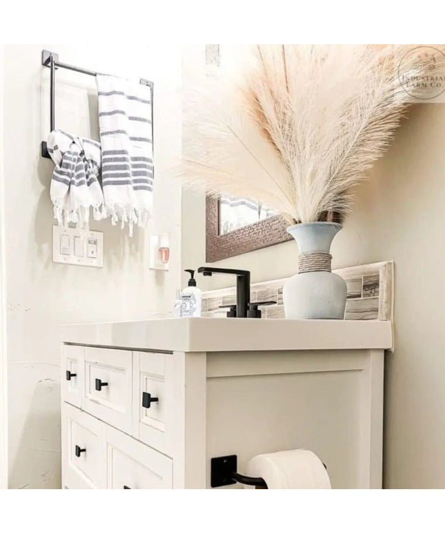 The Parker Hand Towel Holder  Black Powder Coat   | Industrial Farm Co
