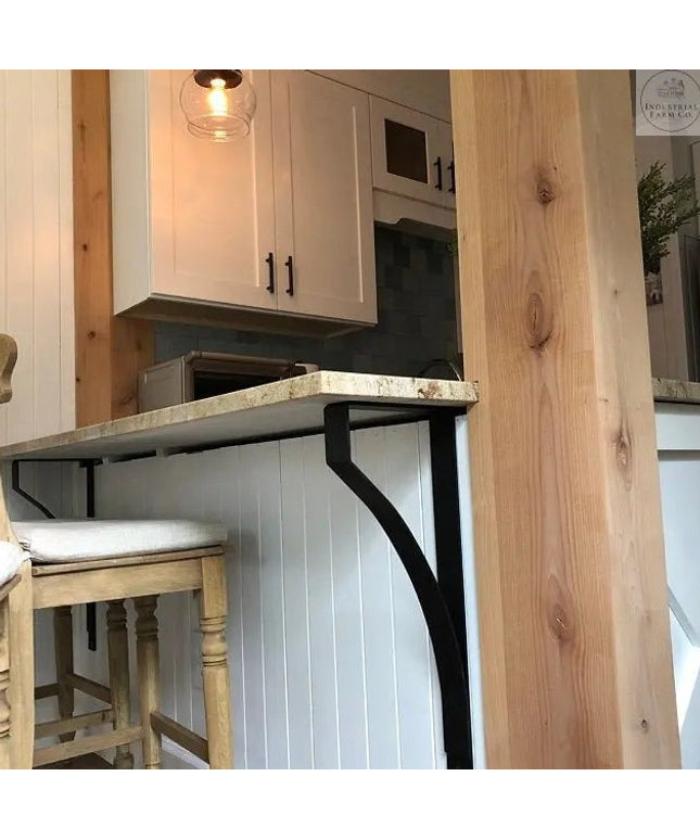 The Rochester Countertop and Desk Supports Brackets/Corbels 8" Depth x 20" Wall Mount Length Finish Copper Powder Coat | Industrial Farm Co