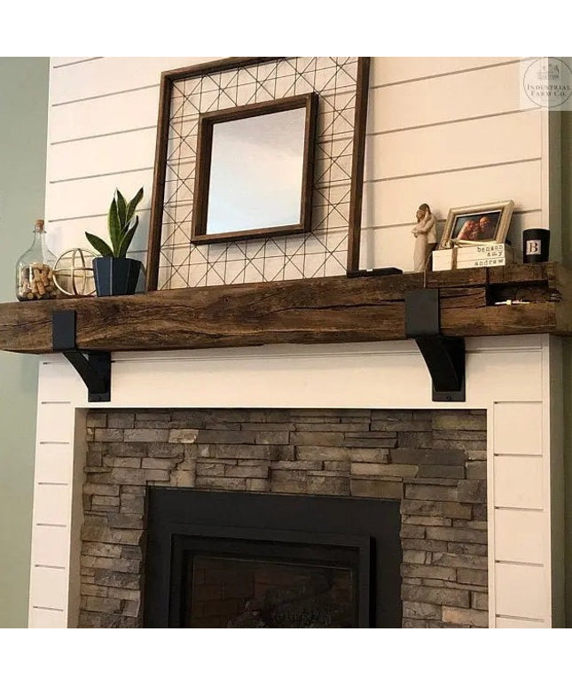 The Seneca Shelf Support Brackets/Corbels 6" Depth x 8" Wall Mount Length Finish Black Powder Coat | Industrial Farm Co