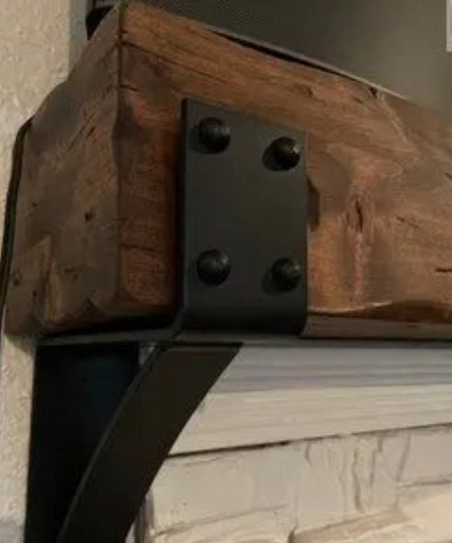 The Spafford Mantel Support Brackets/Corbels 6" Depth x 6" Wall Mount Length Finish Raw - Uncoated Metal | Industrial Farm Co