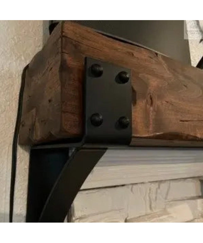 The Spafford Mantel Support Brackets/Corbels 6" Depth x 6" Wall Mount Length Finish Raw - Uncoated Metal | Industrial Farm Co