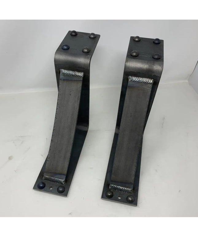 The Spafford Mantel Support Brackets/Corbels 6" Depth x 8" Wall Mount Length Finish Black Powder Coat | Industrial Farm Co