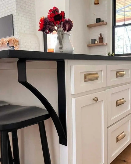 The Syracuse Countertop Supports Brackets/Corbels 8" Depth x 20" Wall Mount Length Finish Raw - Uncoated Metal | Industrial Farm Co