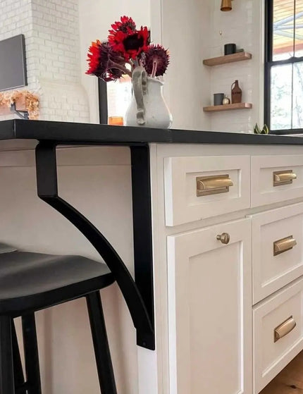 The Syracuse Countertop Supports Brackets/Corbels 8" Depth x 20" Wall Mount Length Finish Raw - Uncoated Metal | Industrial Farm Co