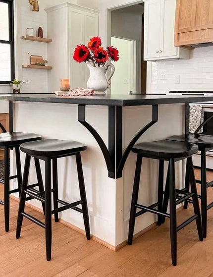 The Syracuse Countertop Supports Brackets/Corbels 8" Depth x 20" Wall Mount Length Finish Gold Powder Coat | Industrial Farm Co