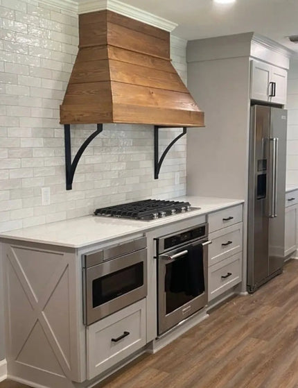 The Syracuse Countertop Supports Brackets/Corbels 8" Depth x 24" Wall Mount Length Finish Raw - Uncoated Metal | Industrial Farm Co