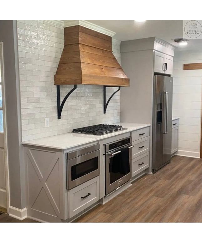 The Syracuse Countertop Supports Brackets/Corbels 8" Depth x 24" Wall Mount Length Finish Raw - Uncoated Metal | Industrial Farm Co