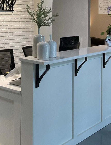 The Syracuse Countertop Supports Brackets/Corbels 8" Depth x 24" Wall Mount Length Finish Black Powder Coat | Industrial Farm Co