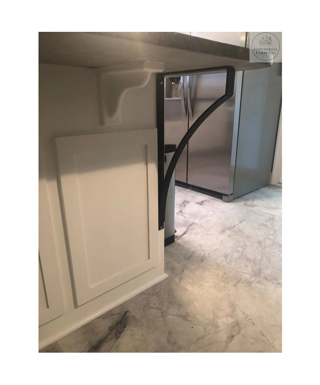 The Syracuse Countertop Supports Brackets/Corbels 8" Depth x 24" Wall Mount Length Finish Gold Powder Coat | Industrial Farm Co