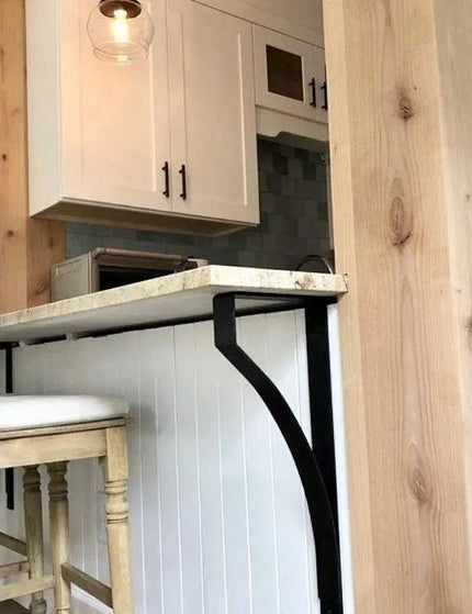 The Syracuse Countertop Supports Brackets/Corbels 8" Depth x 24" Wall Mount Length Finish Silver Powder Coat | Industrial Farm Co