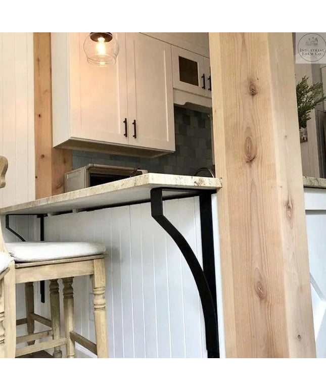 The Syracuse Countertop Supports Brackets/Corbels 8" Depth x 24" Wall Mount Length Finish Silver Powder Coat | Industrial Farm Co