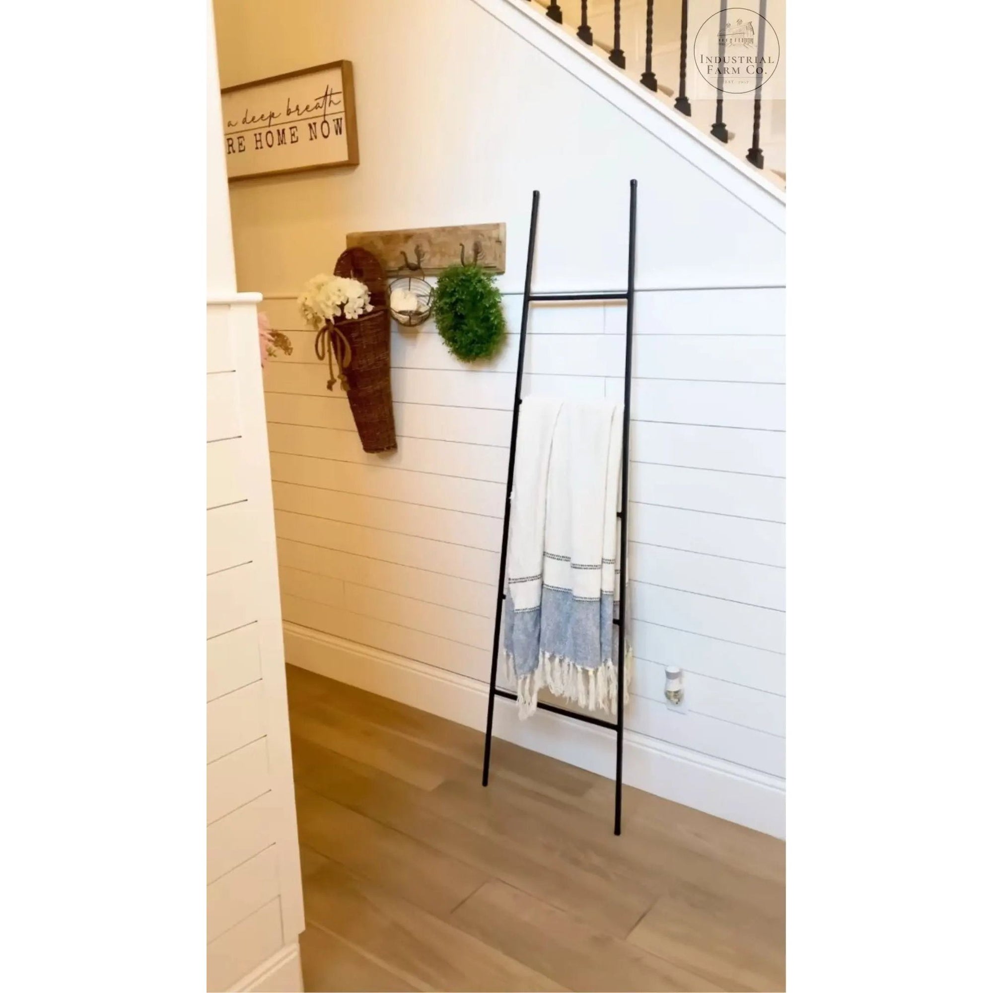 The Tapered Michael Farmhouse Ladder Decorative Ladder 4 ft Tall Finish Raw - Uncoated Metal | Industrial Farm Co