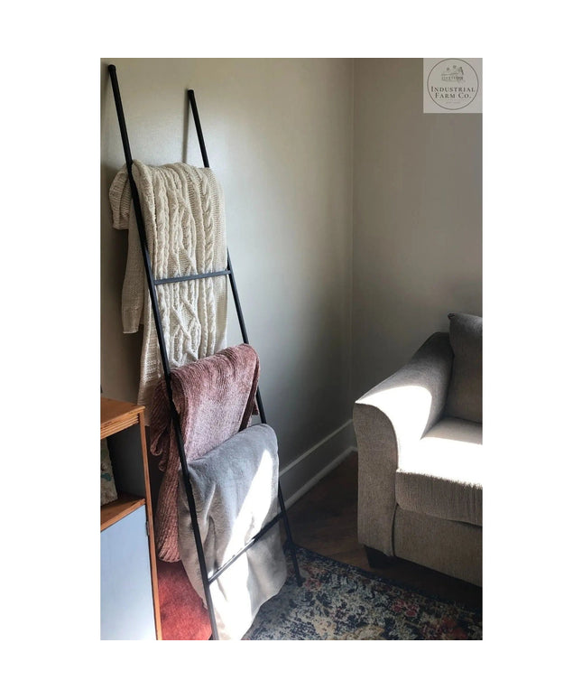 The Tapered Michael Farmhouse Ladder Decorative Ladder 5 ft Tall Finish Silver Powder Coat | Industrial Farm Co