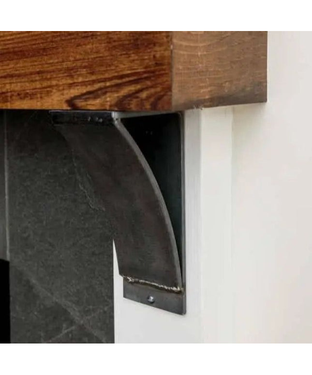 The Tipp Hill Mantel Support Brackets/Corbels 3" Depth x 8" Wall Mount Length Finish Raw - Uncoated Metal | Industrial Farm Co