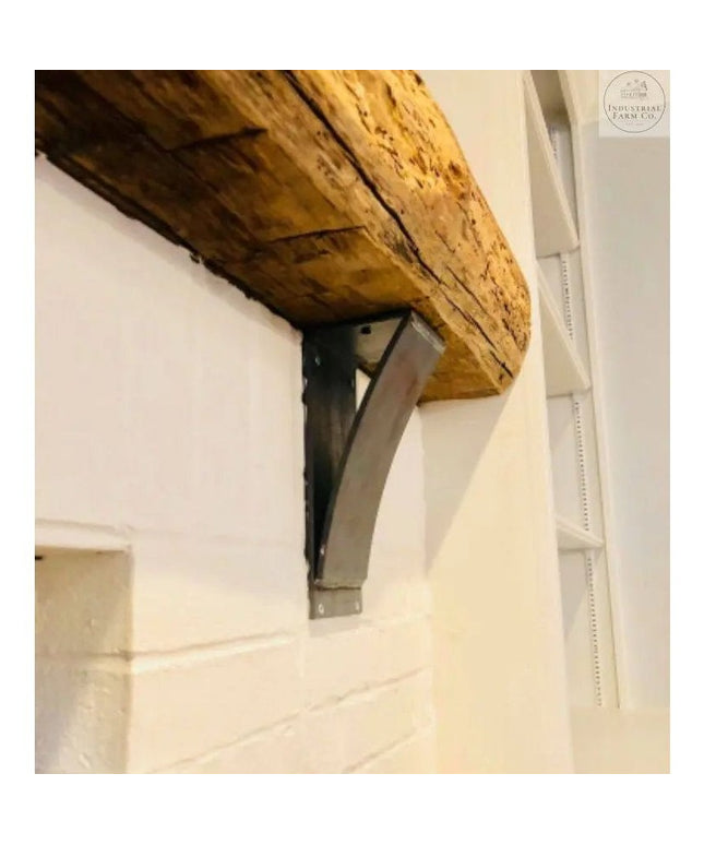 The Tipp Hill Mantel Support Brackets/Corbels 3" Depth x 10" Wall Mount Length Finish Gold Powder Coat | Industrial Farm Co