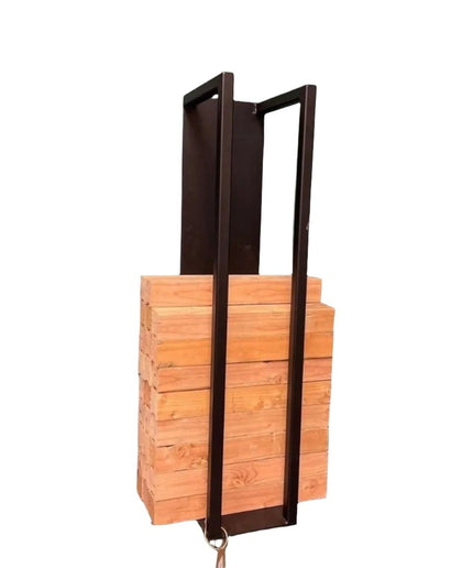 The Toby Firewood Holder  36” Wall Mount Length Finish Copper Powder Coat | Industrial Farm Co