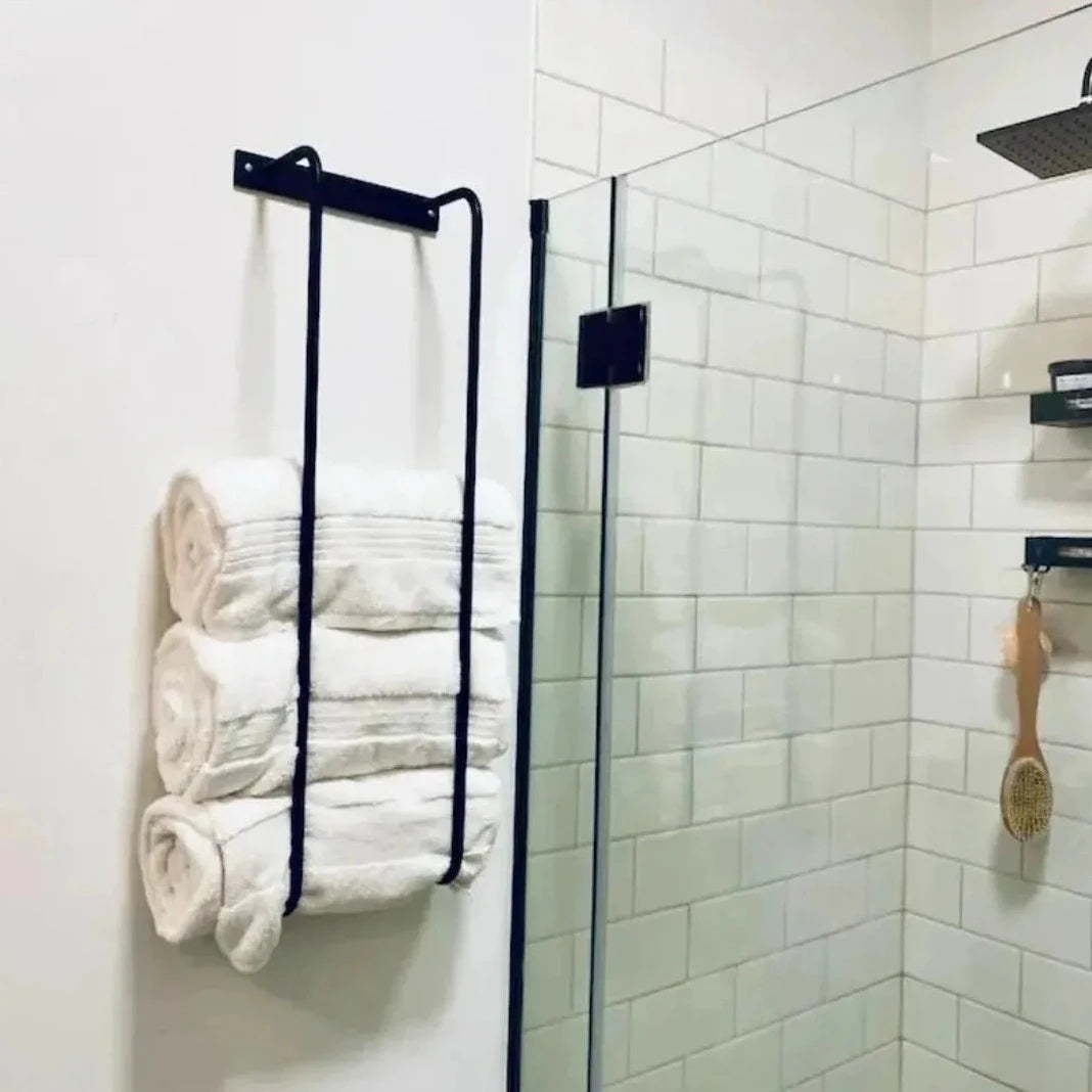 Metal bathroom towel discount racks