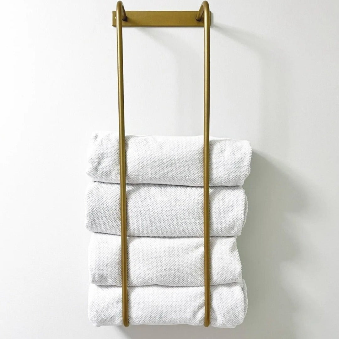 The Tyler Bathroom Towel Rack Towel Holder 12" Wall Mount Length Finish Silver Powder Coat | Industrial Farm Co