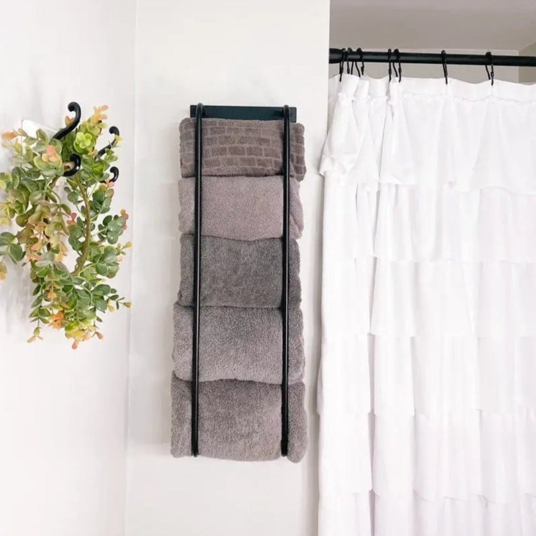 24 Wall Quilt Rack - Blanket Shelf - Towel Rack with Shelf White