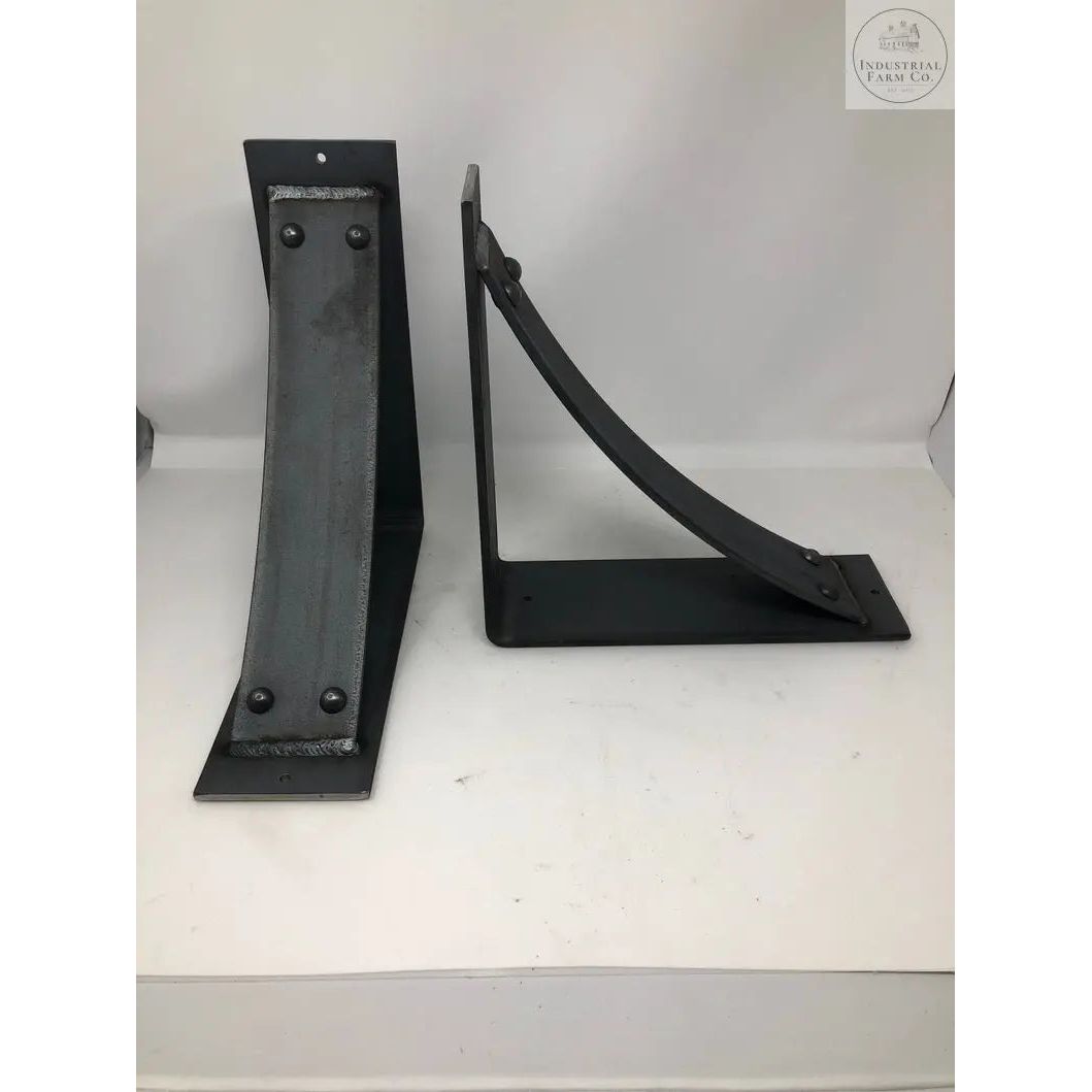 The Utica Support - Sold Individually Brackets/Corbels 6" Depth x 6" Wall Mount Length Finish Gold Powder Coat | Industrial Farm Co