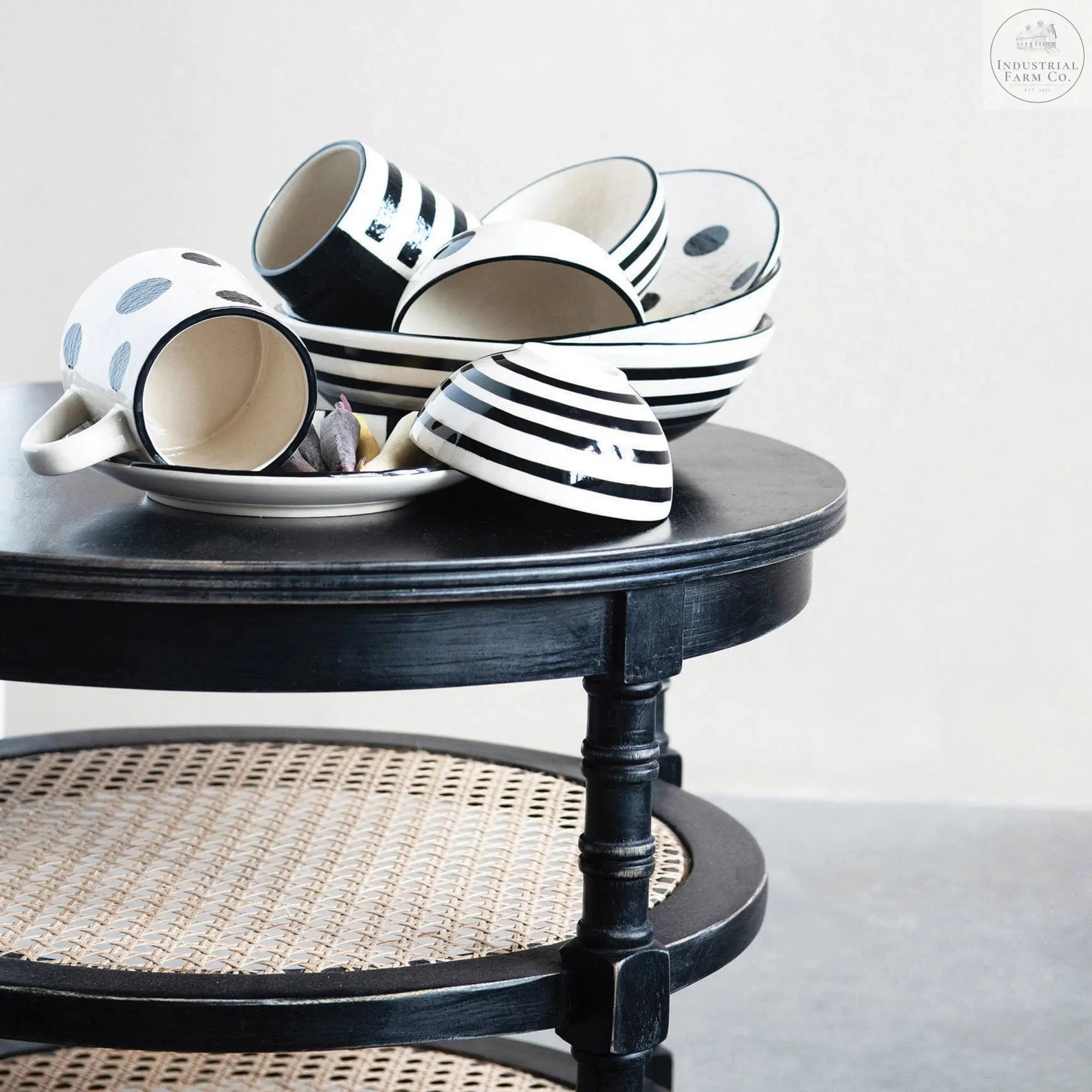 The Walker Hand Painted Bowl  Stripes   | Industrial Farm Co